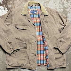 Vtg dunbrooke john deere outdoor advantage flannel lined field jacket